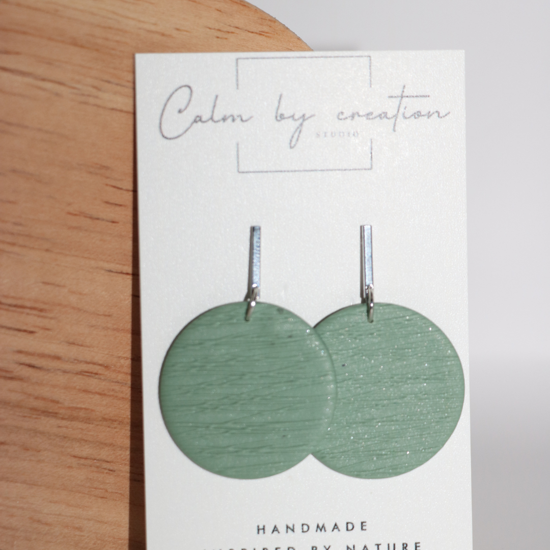 GRASSLANDS | Rectangle Stud with Large Round Statement Earrings