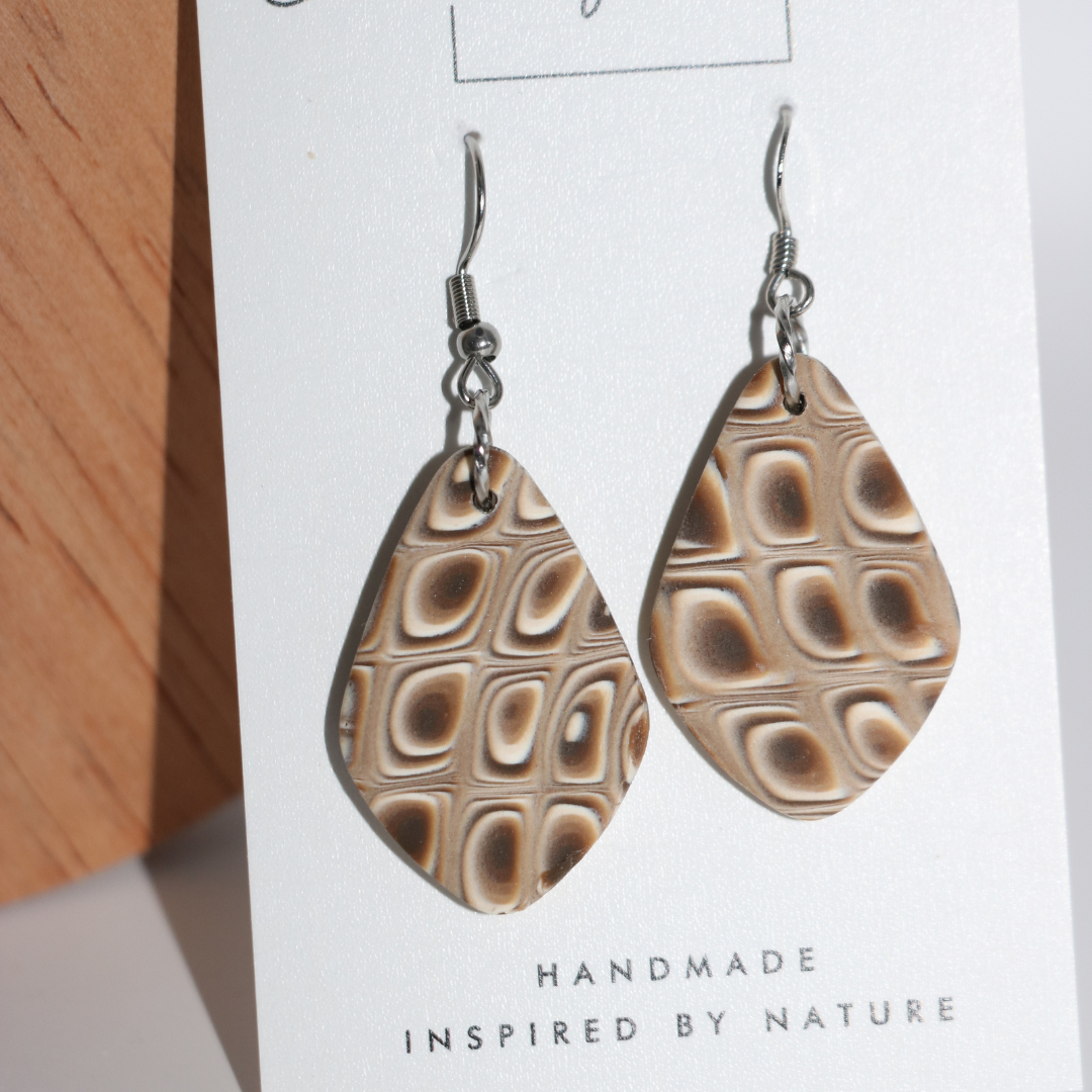 MAGICAL MOSAIC | Brown, hazelnut and cream tones Earrings