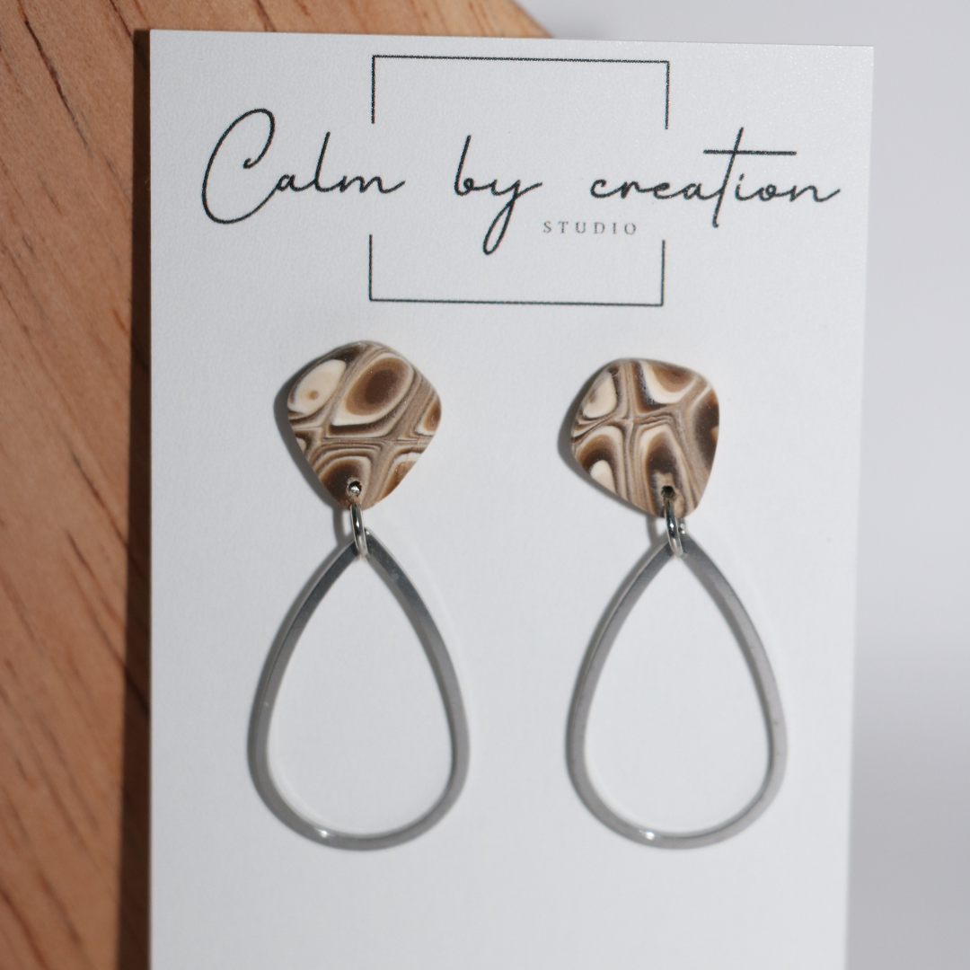 MAGICAL MOSAIC | Brown, hazelnut and cream tones Earrings