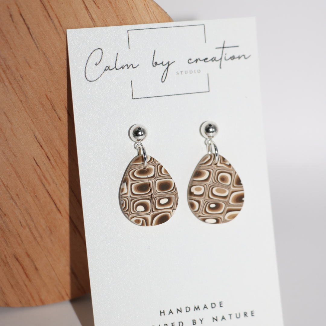 MAGICAL MOSAIC | Brown, hazelnut and cream tones Earrings