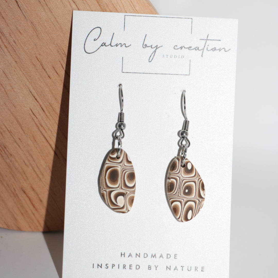 MAGICAL MOSAIC | Brown, hazelnut and cream tones Earrings