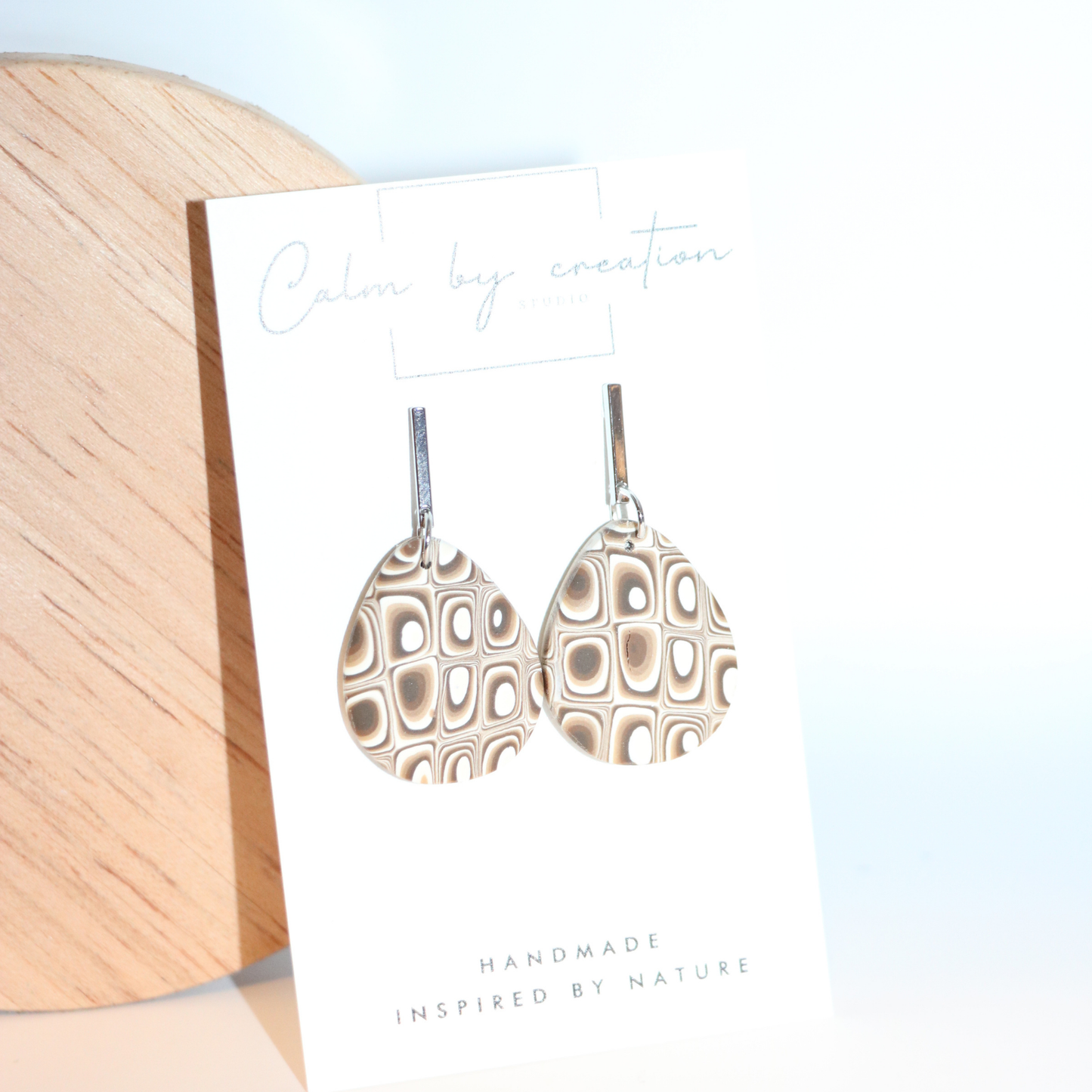 MAGICAL MOSAIC | Brown, hazelnut and cream tones Earrings