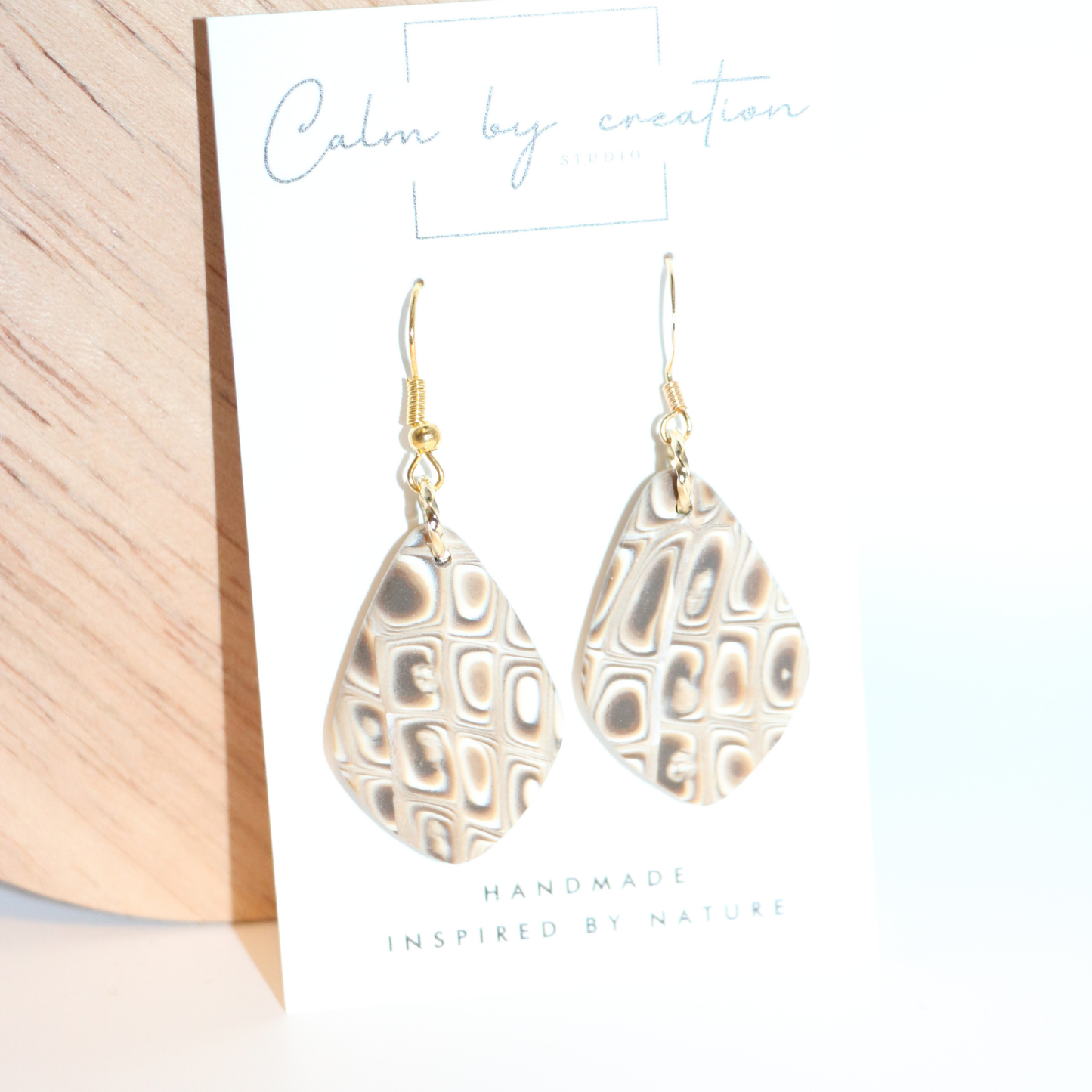 MAGICAL MOSAIC | Brown, hazelnut and cream tones Earrings