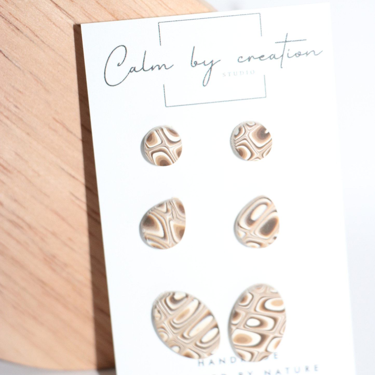 MAGICAL MOSAIC | Brown, hazelnut and cream tones Earrings