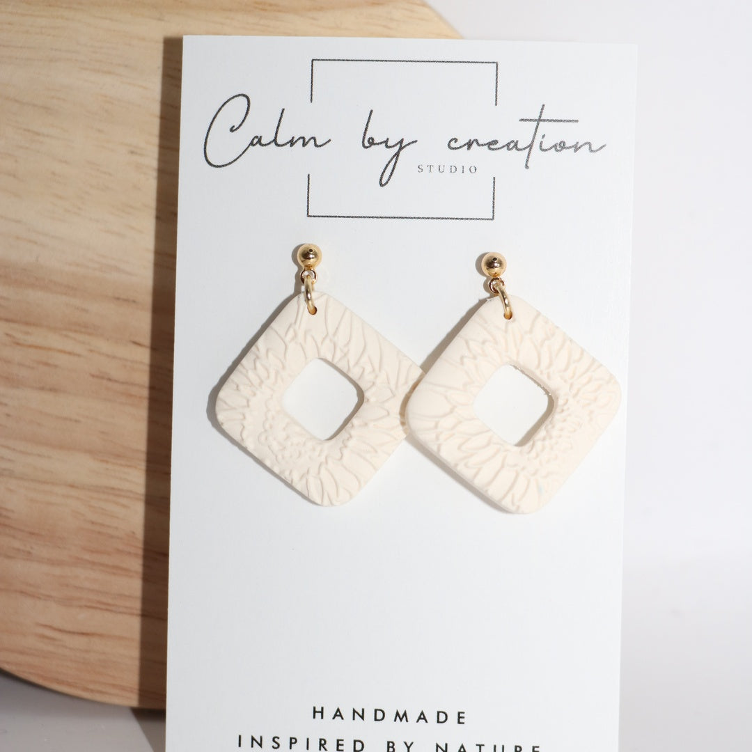 RADIANCE CREAM | Square Dangle Earrings - Multiple Styles