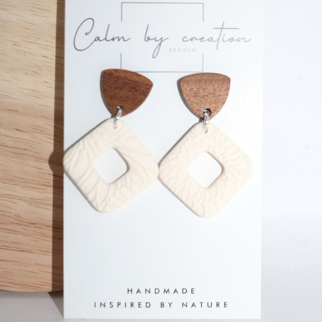 RADIANCE CREAM | Square Dangle Earrings - Multiple Styles