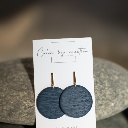 GRASSLANDS | Rectangle Stud with Large Round Statement Earrings