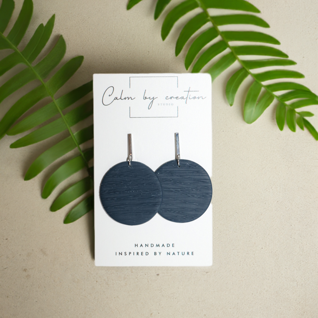 GRASSLANDS | Rectangle Stud with Large Round Statement Earrings